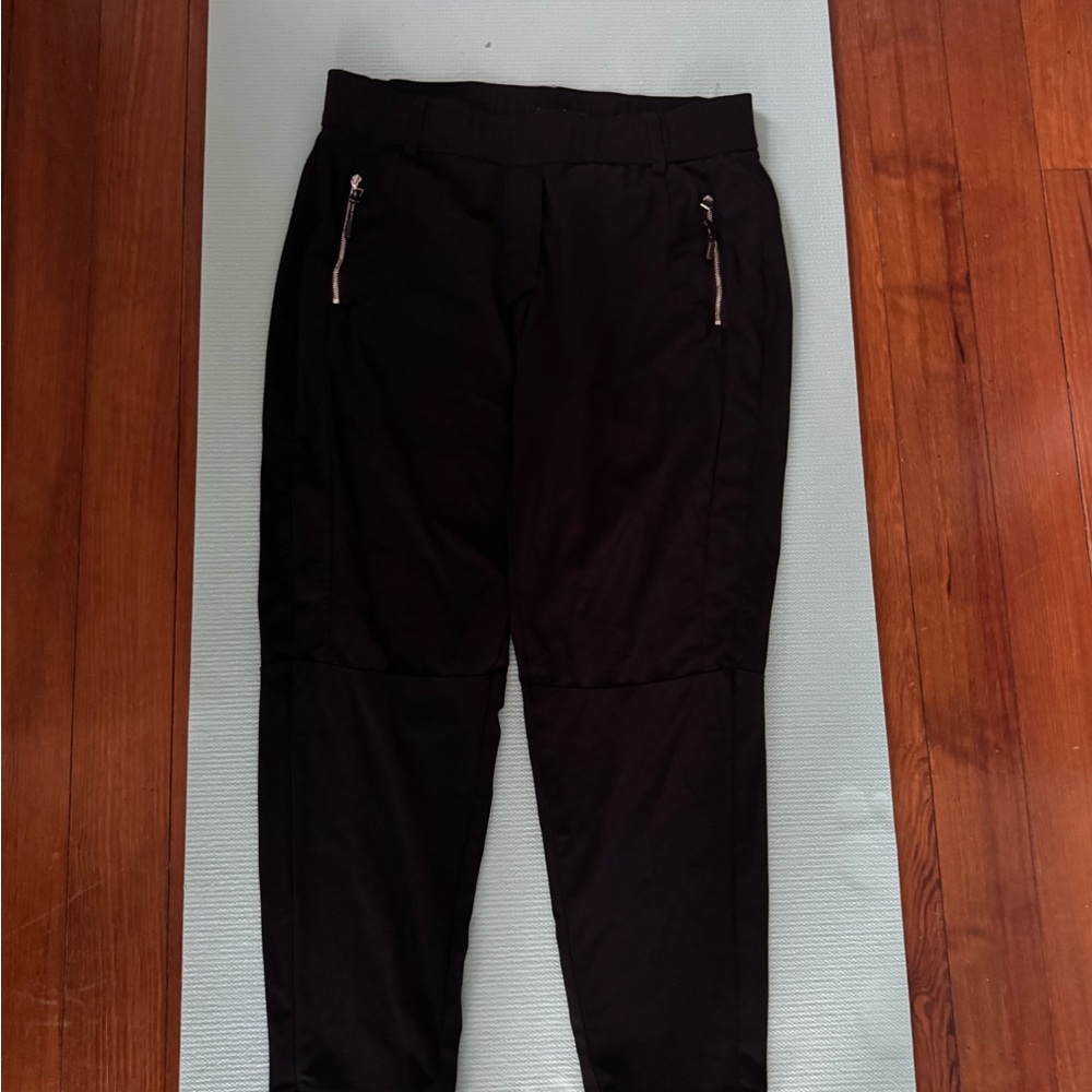 Black Jogger Pants with Zipper Pockets